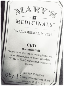 Photo of Mary's Medicinals CBD transdermal patch packaging